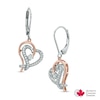 Thumbnail Image 0 of 0.33 CT. T.W. Certified Canadian Diamond Heart Drop Earrings in Sterling Silver and 10K Rose Gold (I/I2)