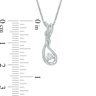 0.10 CT. Certified Canadian Diamond Cascading Teardrop Pendant in Sterling Silver (I/I2)