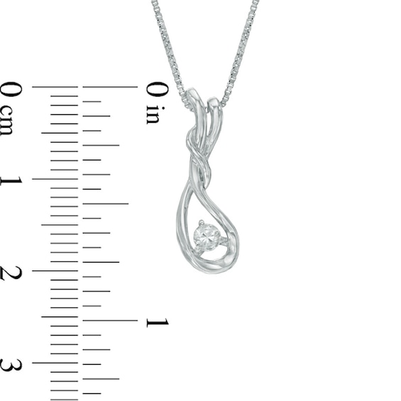 0.10 CT. Certified Canadian Diamond Cascading Teardrop Pendant in Sterling Silver (I/I2)