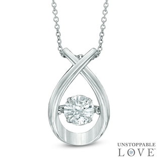 6.0mm Lab-Created White Sapphire Pendant in Sterling Silver