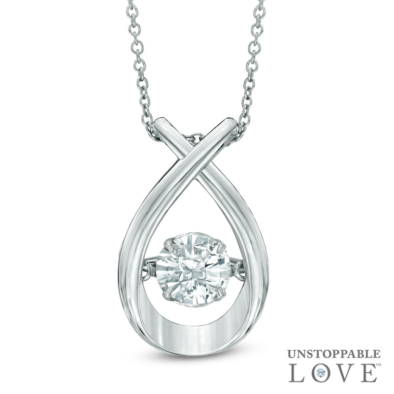 6.0mm Lab-Created White Sapphire Pendant in Sterling Silver|Peoples Jewellers