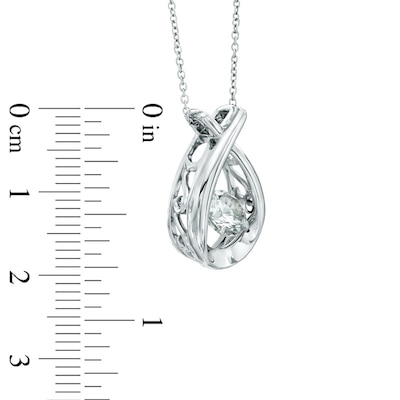 6.0mm Lab-Created White Sapphire Pendant in Sterling Silver