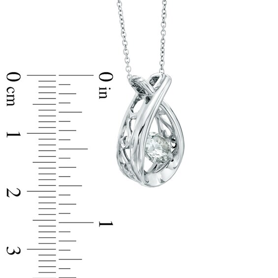 6.0mm Lab-Created White Sapphire Pendant in Sterling Silver