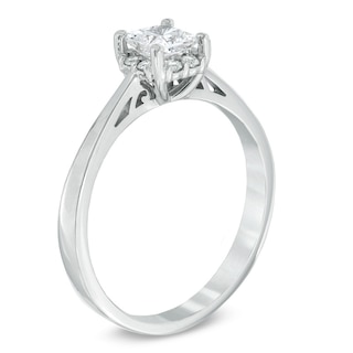 0.33 CT. T.W. Certified Canadian Princess-Cut Diamond Frame Engagement ...