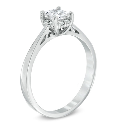 0.33 CT. T.W. Certified Canadian Princess-Cut Diamond Frame Engagement Ring in 14K White Gold (I/I1)