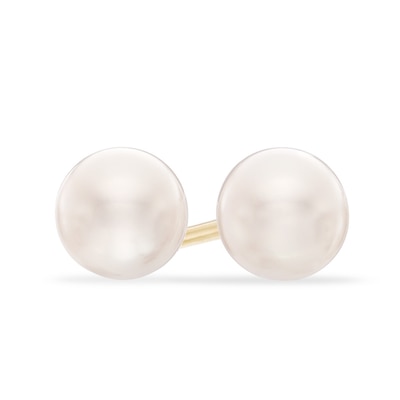 5.0-6.0mm Freshwater Cultured Pearl Stud Earrings in 14K Gold