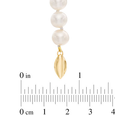 7.0-8.0mm Freshwater Cultured Pearl Strand Necklace with 14K Gold Clasp