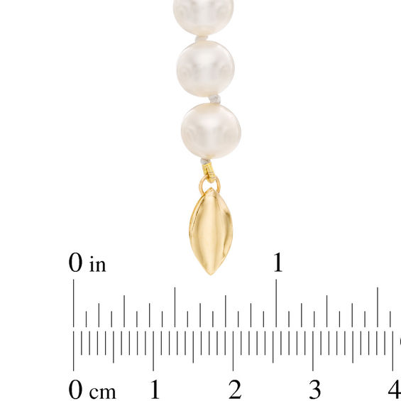 7.0-8.0mm Freshwater Cultured Pearl Strand Necklace with 14K Gold Clasp