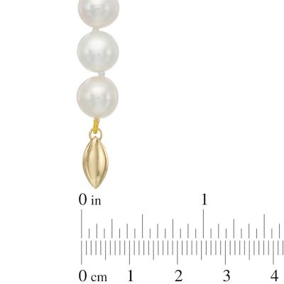 8.0-10.0mm Freshwater Cultured Pearl Graduated Strand Necklace with 14K Gold Clasp