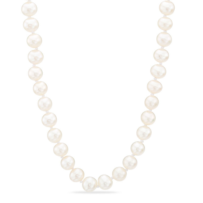5.0-6.0mm Freshwater Cultured Pearl Strand Necklace with 14K Gold Clasp-16"