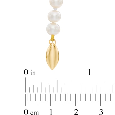 5.0-6.0mm Freshwater Cultured Pearl Strand Necklace with 14K Gold Clasp-16"