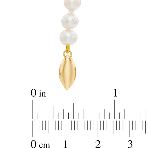 5.0-6.0mm Freshwater Cultured Pearl Strand Necklace with 14K Gold Clasp-16"