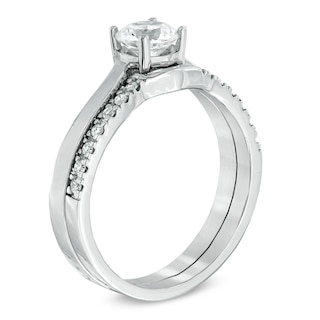 0.75 CT. T.W. Certified Canadian Diamond Bridal Set in 14K White Gold (I/I1)