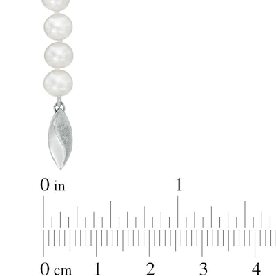 6.0-8.0mm Freshwater Cultured Pearl and Crystal Bead Necklace, Bracelet and Earrings Set in Sterling Silver