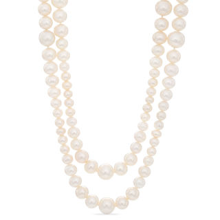 6.0-7.0mm Freshwater Cultured Pearl Strand Necklace with Sterling Silver Clasp-60"