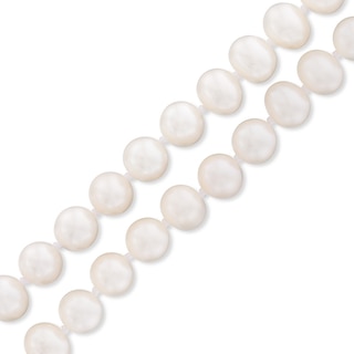 6.0-7.0mm Freshwater Cultured Pearl Double Strand Bracelet with Sterling Silver Clasp-7.25"