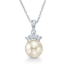 Blue Lagoon® by Mikimoto 6.5mm Akoya Cultured Pearl and Diamond Accent Pendant in 14K White Gold