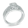 0.40 CT. T.W. Diamond Braid Vintage-Style Frame Bridal Set in 10K White Gold