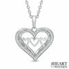 Thumbnail Image 0 of The Heart Within® 0.15 CT. T.W. Diamond "MOM" Heart Pendant in Sterling Silver