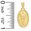 Oval "I will Keep Watch Over You" Angel Necklace Charm in 10K Gold