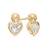 Thumbnail Image 0 of 4.0mm Heart-Shaped Cubic Zirconia Stud Earrings in 14K Gold