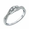 Thumbnail Image 1 of 0.12 CT. T.W. Double Diamond Bypass Promise Ring in 10K Two-Tone Gold