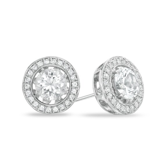 6.5mm Lab-Created White Sapphire and Freshwater Cultured Pearl Earrings and Jacket Set in Sterling Silver