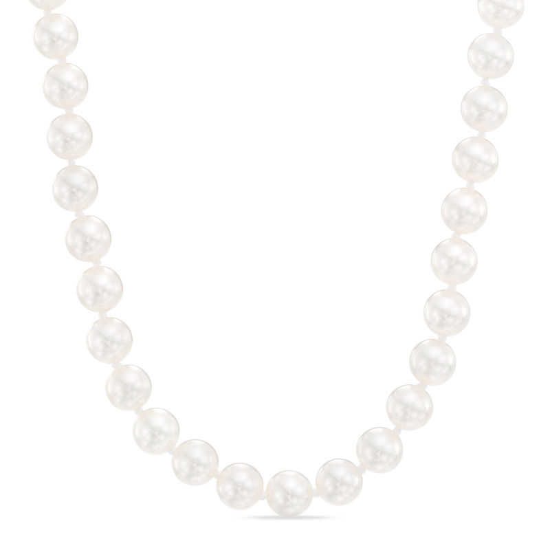 6.0-6.5mm Akoya Cultured Pearl Strand Necklace with 14K Gold Clasp