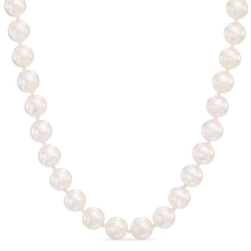 7.0-7.5mm Akoya Cultured Pearl Strand Necklace with 14K Gold Clasp