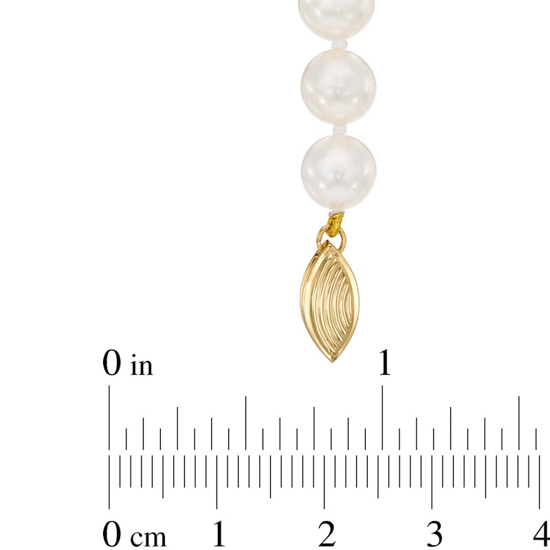 7.0-7.5mm Akoya Cultured Pearl Strand Necklace with 14K Gold Clasp