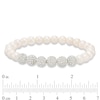 Thumbnail Image 1 of 6.0-7.0mm Freshwater Cultured Pearl and Crystal Bead Stretch Bracelet Set-7.25"
