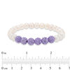 Thumbnail Image 2 of 6.0-7.0mm Freshwater Cultured Pearl and Crystal Bead Stretch Bracelet Set-7.25"