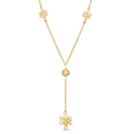 Mystic Knot Lariat-Style Necklace in 10K Gold - 17"