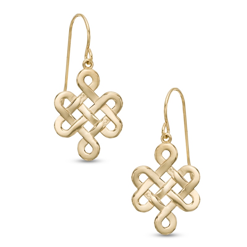 Mystic Knot Dangle Earrings in 10K Gold