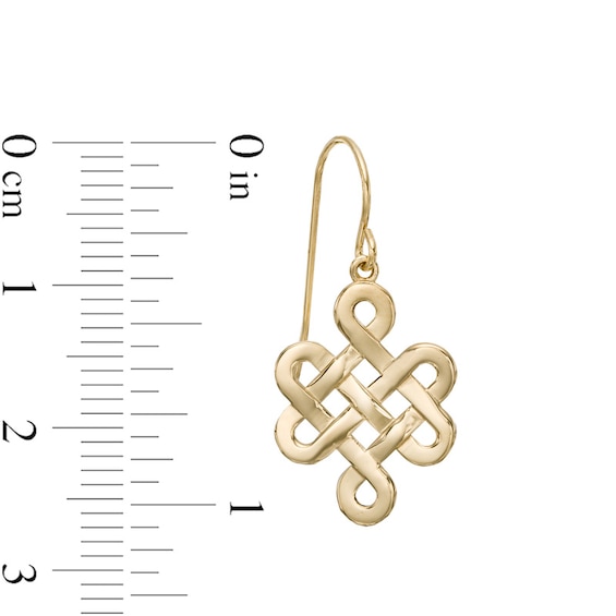 Mystic Knot Dangle Earrings in 10K Gold