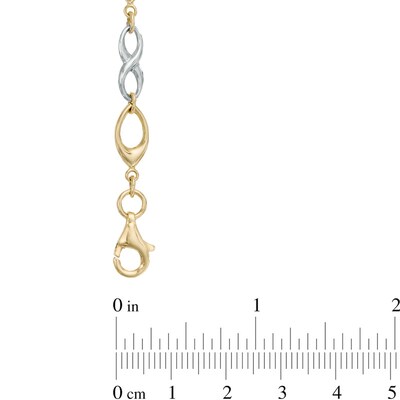 Infinity Link Bracelet in 10K Two-Tone Gold - 7.25"