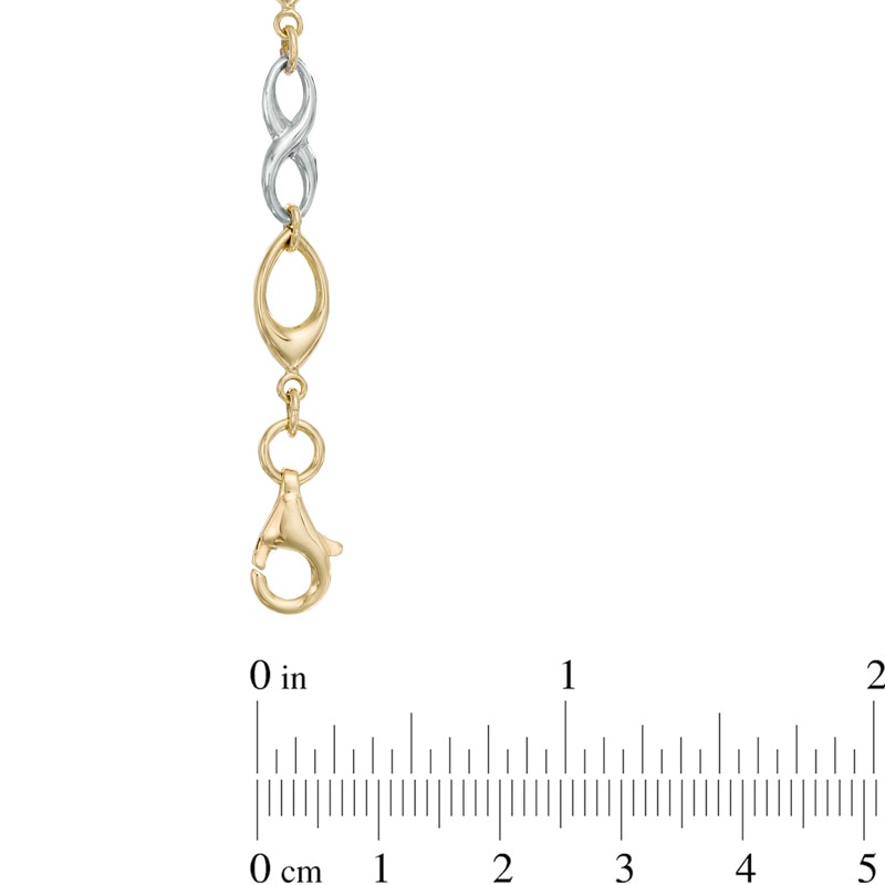Infinity Link Bracelet in 10K Two-Tone Gold - 7.25"