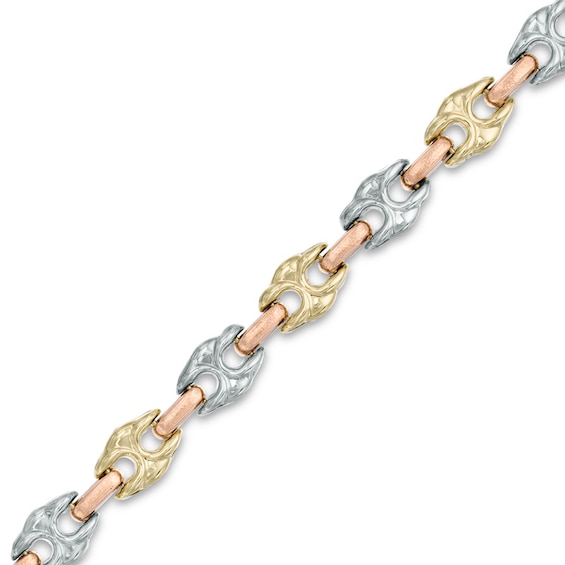 Mariner Link Chain Bracelet in 10K Tri-Tone Gold - 7.25"