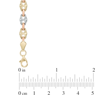 Mariner Link Chain Bracelet in 10K Tri-Tone Gold - 7.25"