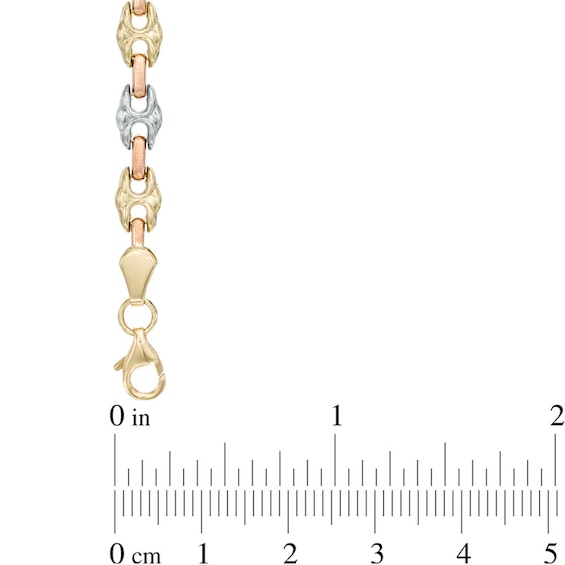 Mariner Link Chain Bracelet in 10K Tri-Tone Gold - 7.25"