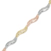 Thumbnail Image 0 of Wavy Link Bracelet in 10K Tri-Tone Gold - 7.25"