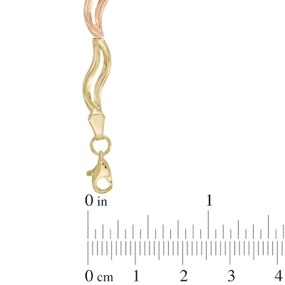 Wavy Link Bracelet in 10K Tri-Tone Gold