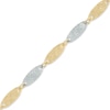 Textured Oblong Link Bracelet in 10K Two-Tone Gold - 7.5"