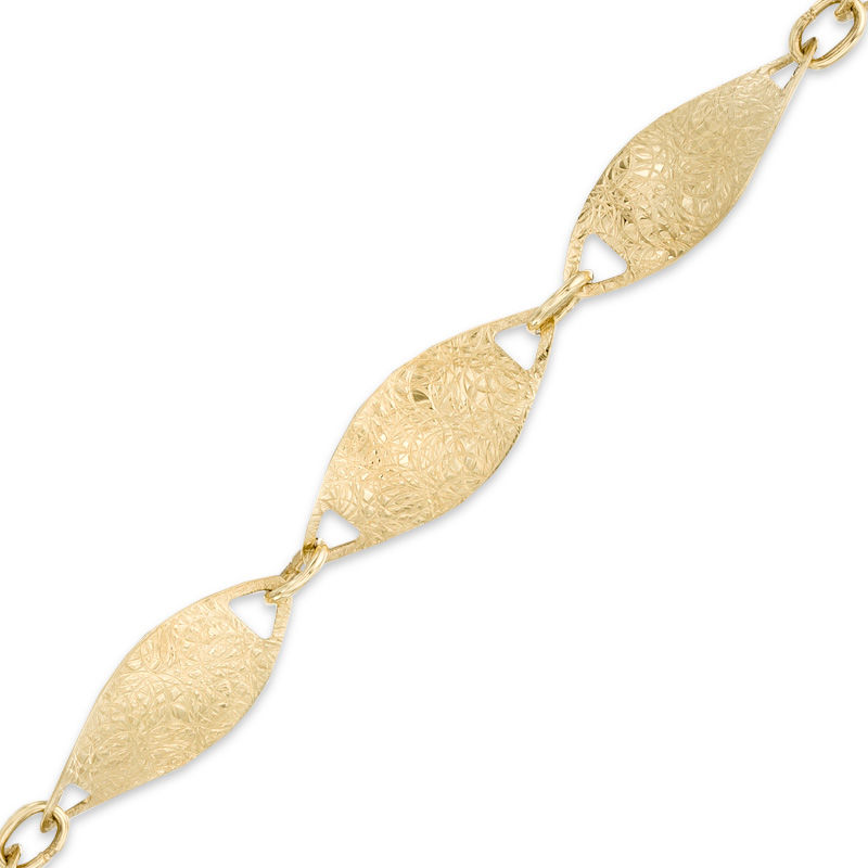 Oblong Link Twist Bracelet in 10K Gold - 7.25"|Peoples Jewellers