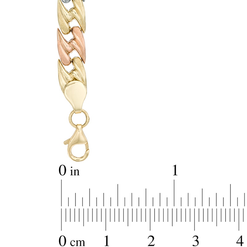 Stampato Chain Link Bracelet in 10K Tri-Tone Gold - 7.25"