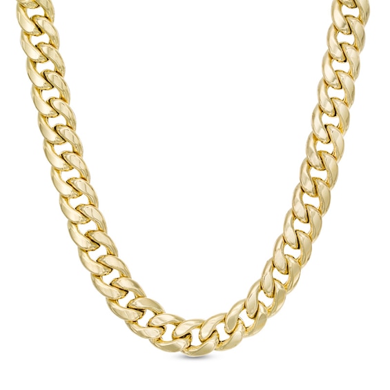 Men's 9.2mm Curb Chain Necklace in 10K Gold - 24