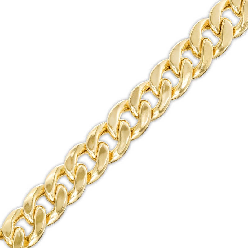 Peoples Men's 7.6mm Curb Chain Bracelet in Hollow 10K Gold - 8.5