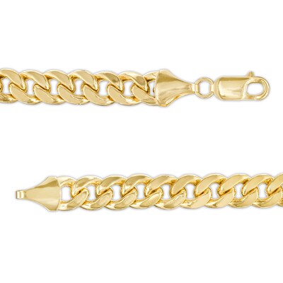 Men's 7.6mm Curb Chain Bracelet in Hollow 10K Gold - 8.5"