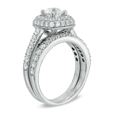 2.00 CT. T.W. Diamond Frame Bridal Set in 14K White Gold