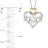 Thumbnail Image 1 of Freshwater Cultured Pearl and Lab-Created White Sapphire "MOM" Heart Pendant in Sterling Silver and 14K Gold Plate